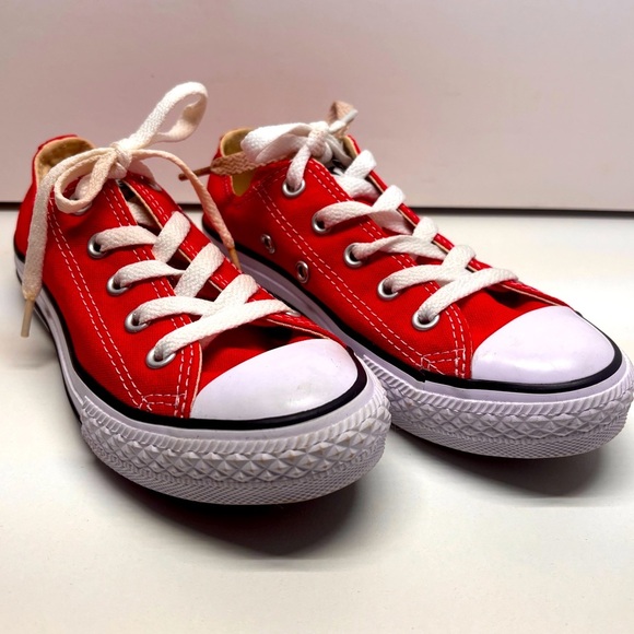Converse Other - Converse All Star Red Low Top Canvas Kids Youth US Size 13